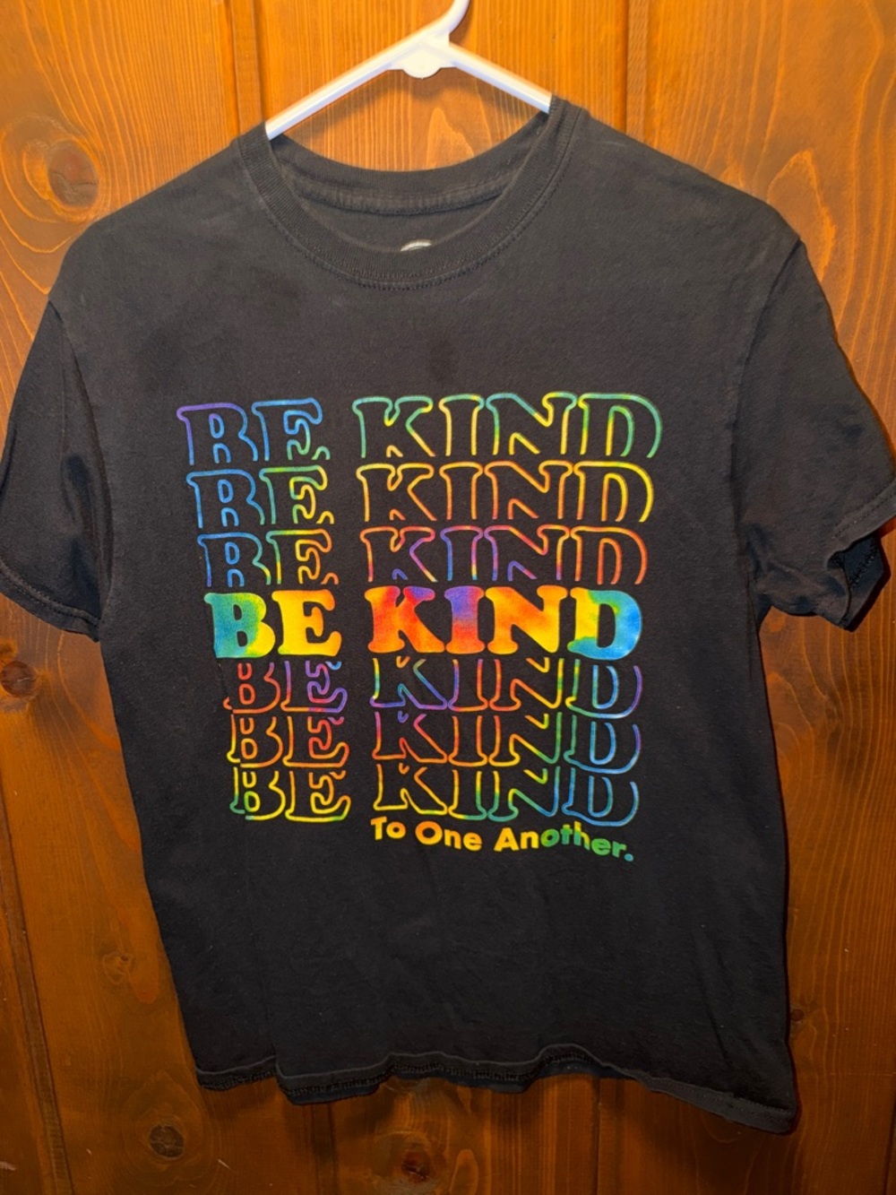Be Kind Rainbow Graphic Tee - Black